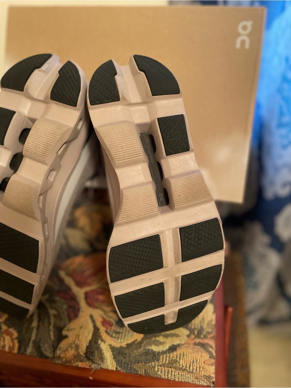 On Cloud Women's Athletic Shoes in Taupe and Black - Picture 4 of 4